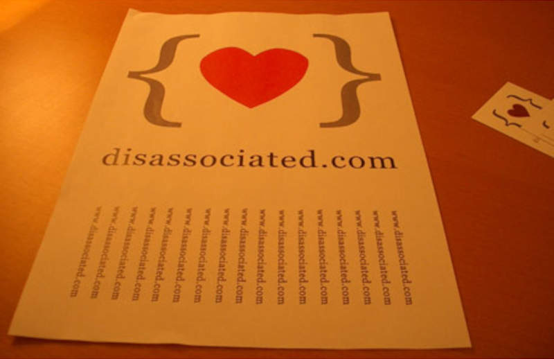 disassociated.com A4 flyer
