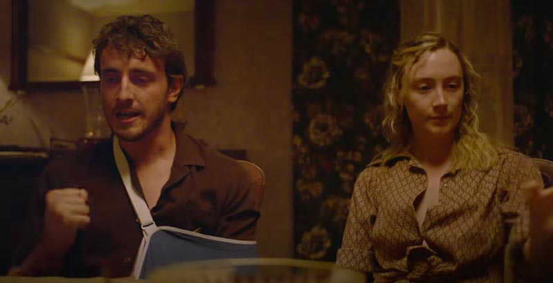 A still from Foe, a film by Garth Davis, depicting Saoirse Ronan and Paul Mescal