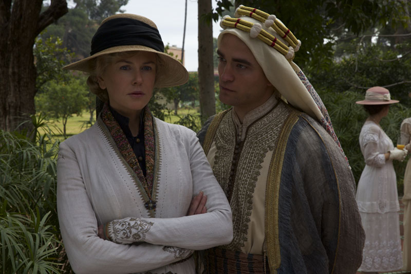 Scene from Queen of the Desert, depicting stars Nicole Kidman and Robert Pattinson.