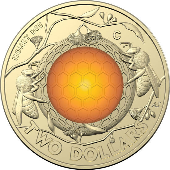 Australian honey bee two dollar collectors coin